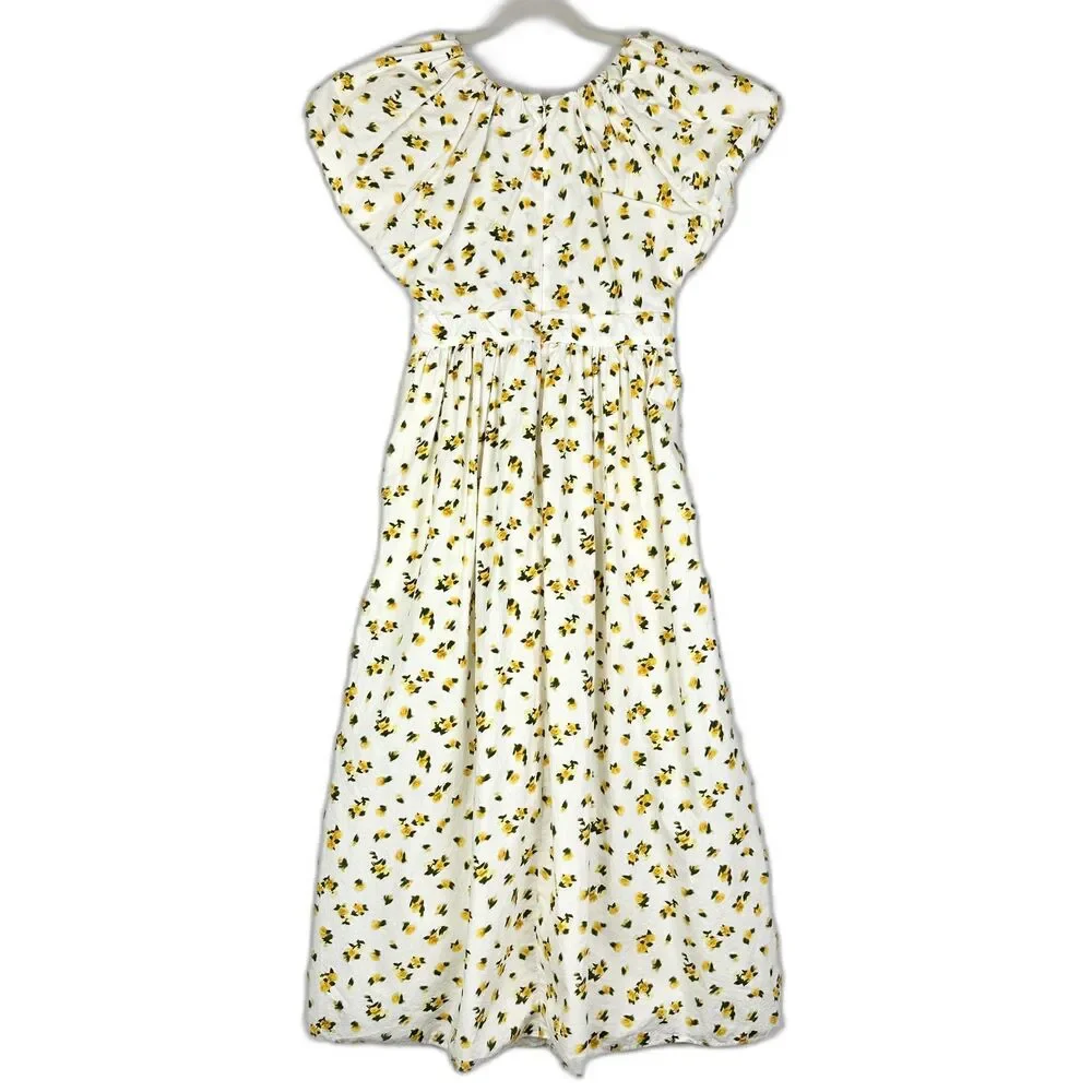 J.Crew Collection Cecily Dress in Budding Rose Print Size 6 Midi Length Pockets - Picture 5 of 10